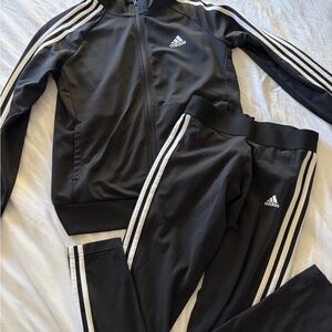 Women’s Adidas Black Jacket with White Accents Set (M)